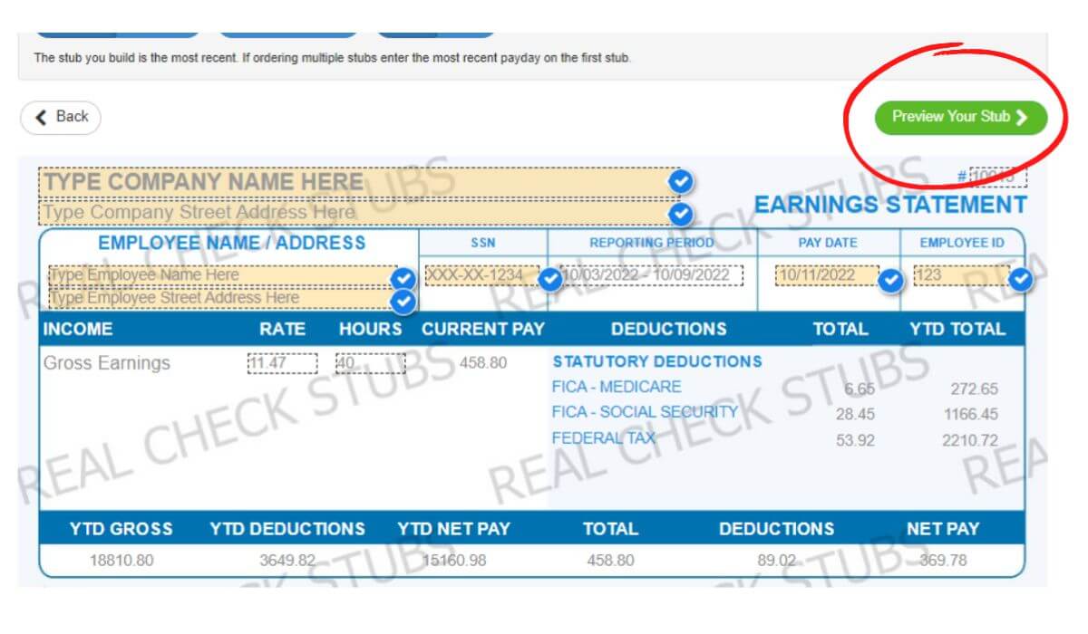 Preview Your Stubs